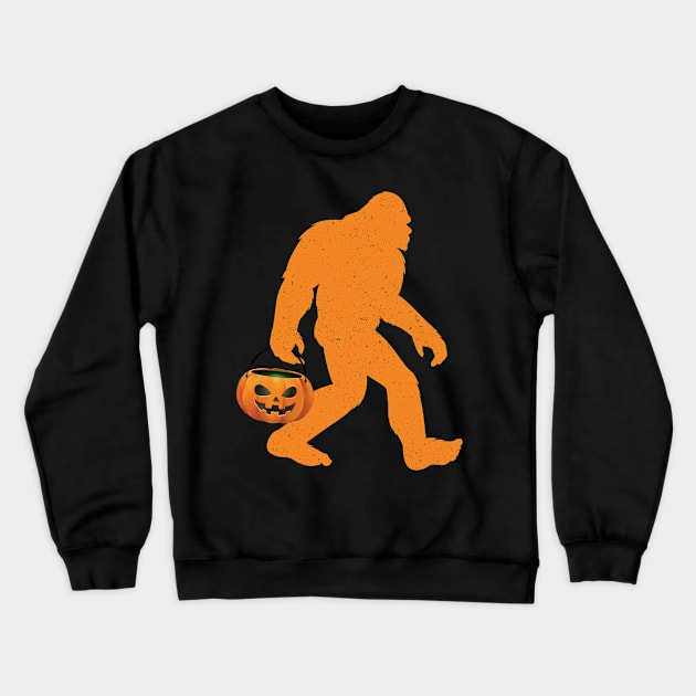 Bigfoot Funny Halloween Trick or Treat Crewneck Sweatshirt by foxmqpo